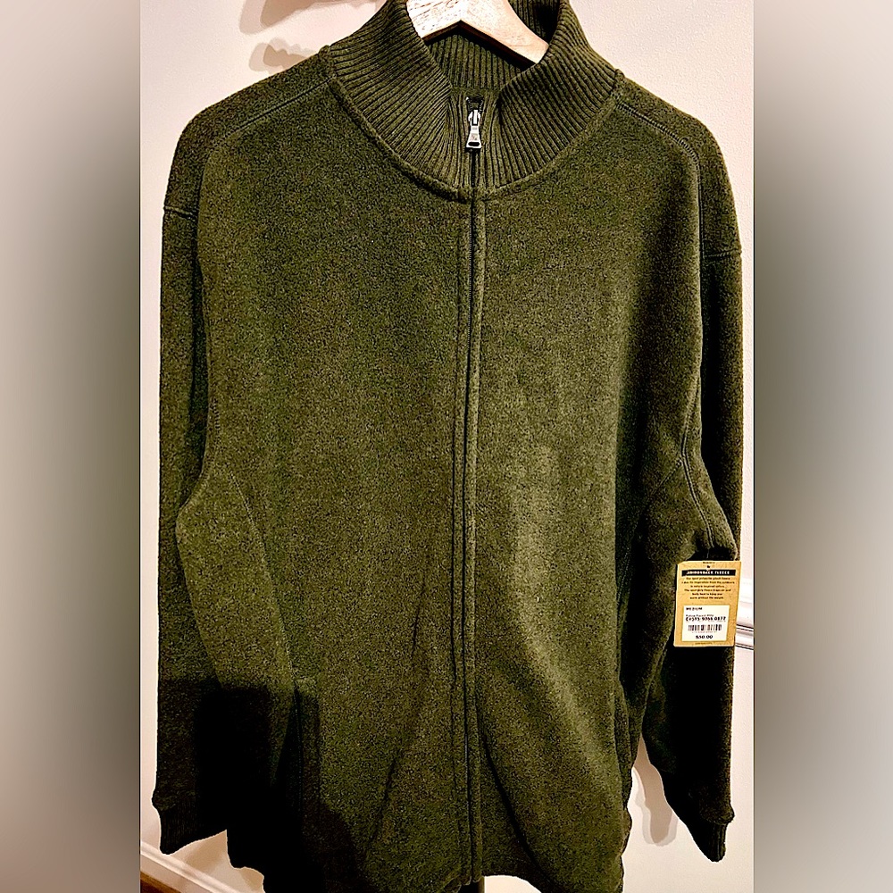 St John’s Bay Polyester Fleece Sweater Medium Full zip Lightweight